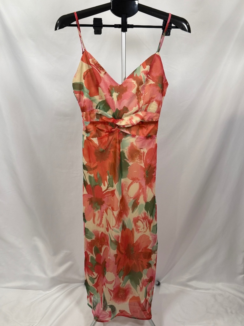 Lulus NWT Watercolor Floral Twist Front Maxi Dress Medium